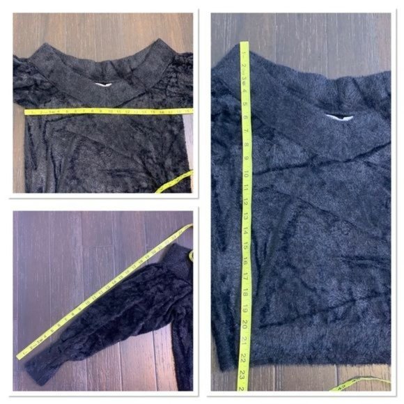 NWT Chelsea28 Black Off Shoulder Knit V Neck Long Sleeve Sweater Medium - Picture 11 of 11